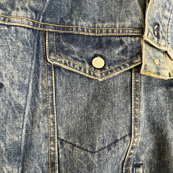 Vintage Gap Denim Jacket Mens X-Small Trucker Blue Medium Wash 90s Made in USA - Picture 7 of 11